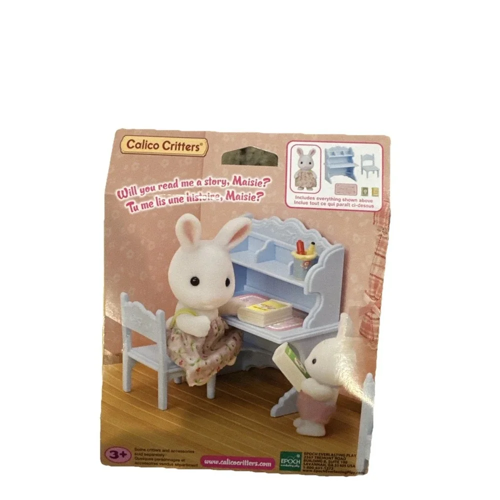 NEW Calico Critters - Snow Rabbit Girl's Learning Desk Sylvanian Families T3